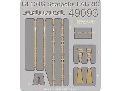 Bf 109G seatbelts FABRIC 1/48 - Eduard - image 1