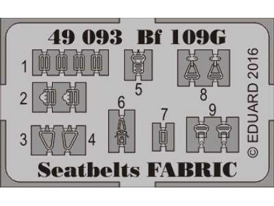 Bf 109G seatbelts FABRIC 1/48 - Eduard - image 2