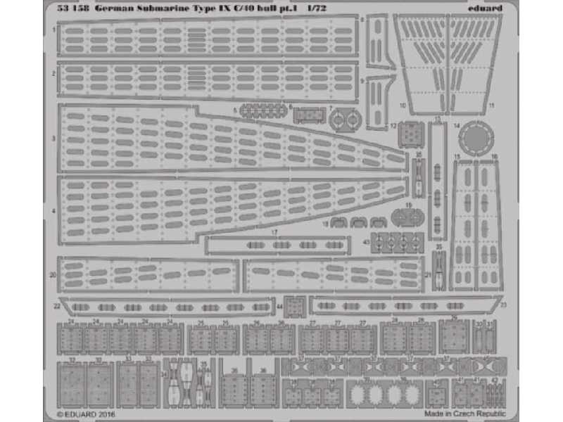 German Submarine Type IX C/40 hull pt.  1 1/72 - Revell - image 1