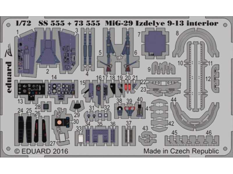 MiG-29 Izdelye 9-13 interior 1/72 - Zvezda - image 1