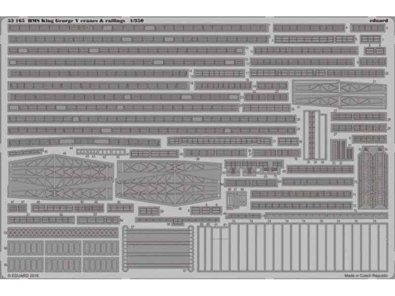 HMS King George V cranes & railings 1/350 - Tamiya - image 1