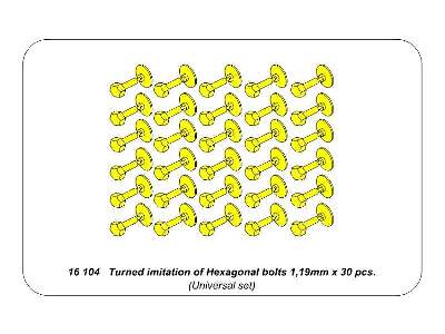 Turned imitation of Hexagonal bolts - 1,19mm x 30 pcs. - image 4