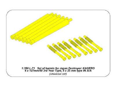 Barrels for Japan Destroyer KAGERO 6 x 127mm/50 3rd Year Type - image 4