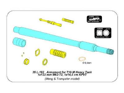 Armament for T10-M Heavy Tank 1x122 mm M62-T2, 1x14,5 cm KPVT - image 12