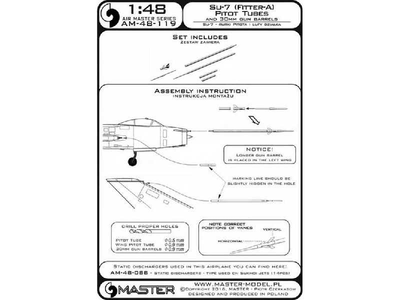 Su-7 (Fitter-A) - Rurki Pitota i lufy działka 30mm - image 1