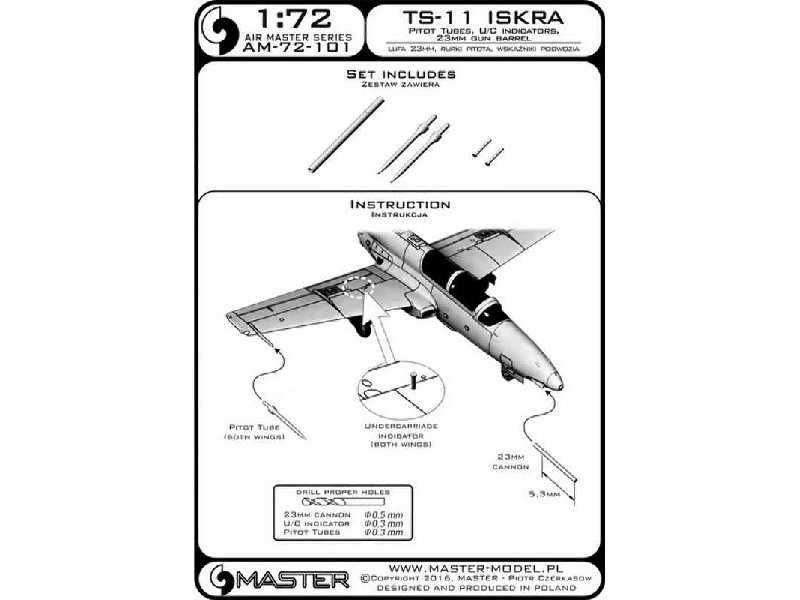 TS-11 Iskra - Rurki Pitota, lufa działka 23mm i wskaźniki podwoz - image 1