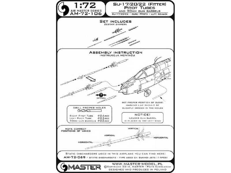 Su-17, Su-20, Su-22 (Fitter) - Rurki Pitota i lufy działek 30mm - image 1