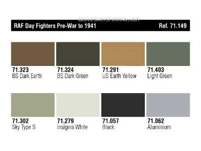 RAF Day Fighters Pre-War to 1941 paint set - 8 pcs. - image 3