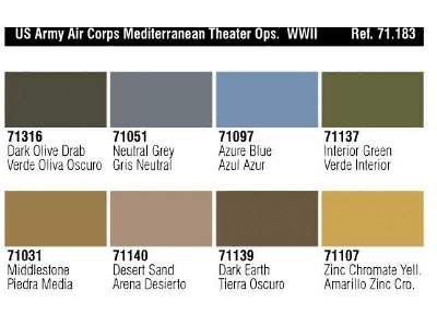 US Army Air Corps (MTO) WWII paint set - 8 pcs. - image 3