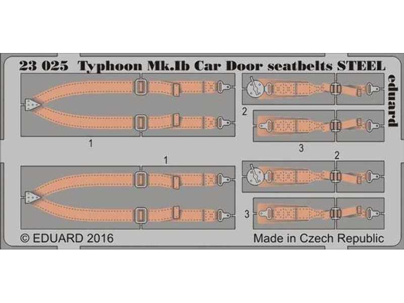 Typhoon Mk. Ib Car Door seatbelts STEEL 1/24 - Airfix - image 1