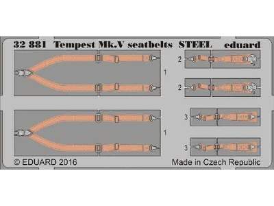 Tempest Mk. V seatbelts STEEL 1/32 - Special Hobby - image 1