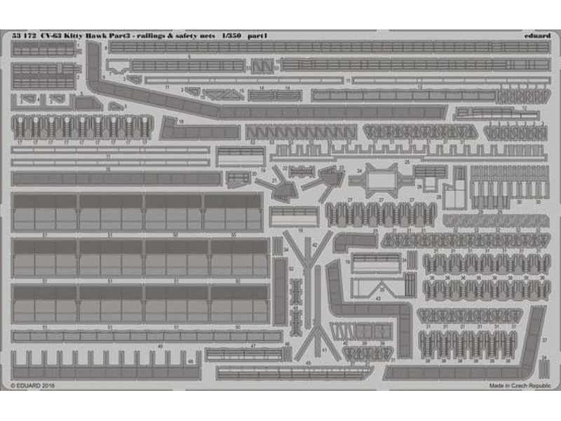 CV-63 Kitty Hawk pt.3 - railings & safety nets 1/350 - Trumpeter - image 1