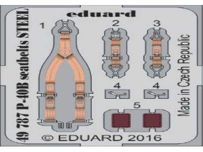 P-40B seatbelts STEEL 1/48 - Airfix - image 1