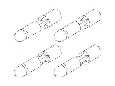 WW II RAF MC Bomb Mk.I 250lb 1/48 (4 pcs) - image 1