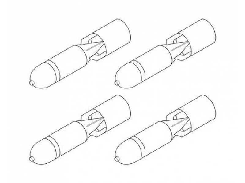 WW II RAF MC Bomb Mk.I 250lb 1/48 (4 pcs) - image 1