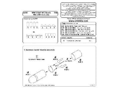 WW II RAF MC Bomb Mk.I 250lb 1/48 (4 pcs) - image 4