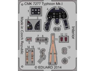 Typhoon Mk.I ,,Bubble Canopy&quot; - Interior 1/72 set for Airfi - image 4