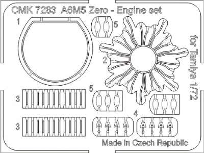 A6M5 Zero - Engine set 1/72 for Tamiya kit - image 5