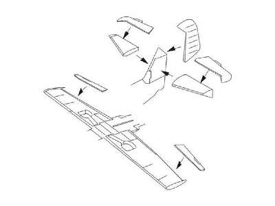 Bf 109G-6 - Control surfaces 1/72 for Airfix kit - image 1