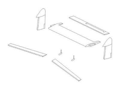 Vampire T.11 - Control surfaces 1/72 set for Airfix kit - image 1