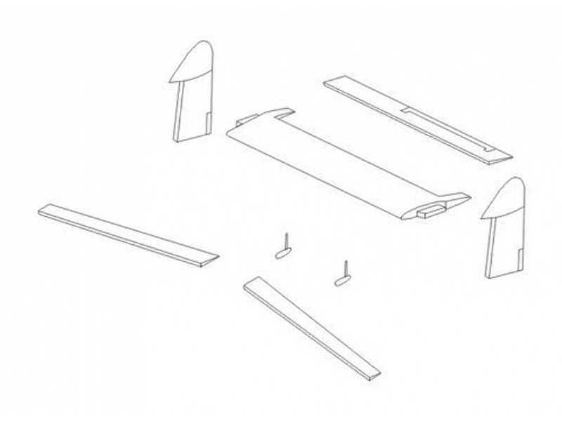 Vampire T.11 - Control surfaces 1/72 set for Airfix kit - image 1