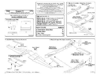 Vampire T.11 - Control surfaces 1/72 set for Airfix kit - image 4