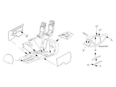 Vampire T.11 - Interior set 1/72 set for Airfix kit - image 1