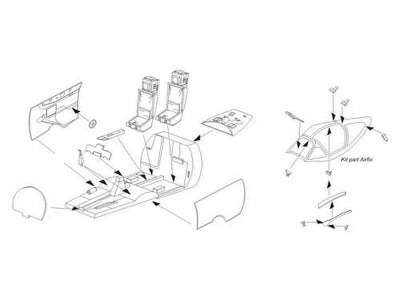 Vampire T.11 - Interior set 1/72 set for Airfix kit - image 1