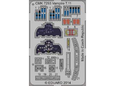 Vampire T.11 - Interior set 1/72 set for Airfix kit - image 4