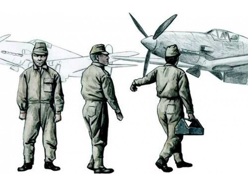 Japanese Army AF Mechanics, WW II (3 fig.) - image 1