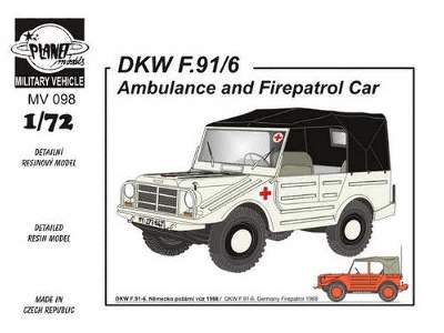 DKW F-91/6 (Ambulance and Fire patrol car) 1/72 - image 1