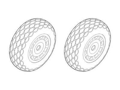 P-51D Mustang - Wheels 1/72 (Oval Tread Pattern) for Hasegawa/Re - image 1