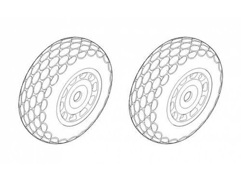 P-51D Mustang - Wheels 1/72 (Oval Tread Pattern) for Hasegawa/Re - image 1