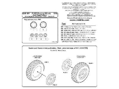 P-51D Mustang - Wheels 1/72 (Oval Tread Pattern) for Hasegawa/Re - image 4