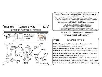 Seafire FR.47 - Seat with Harness 1/48 for Airfix kit - image 5