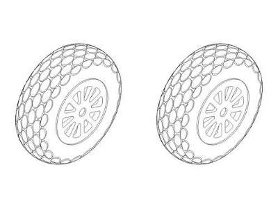 Q72169 P-51D Mustang - Wheels 1/72 (Oval Tread Pattern) for Acad - image 1