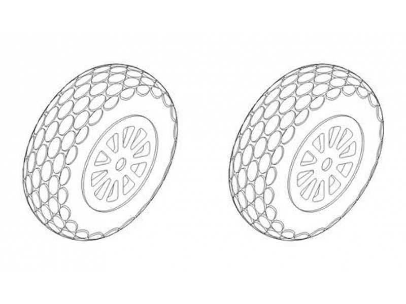 Q72169 P-51D Mustang - Wheels 1/72 (Oval Tread Pattern) for Acad - image 1