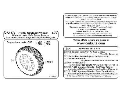 P-51D Mustang-Wheels 1/72 (Diamond and Hole Tread Pattern)for Ac - image 4