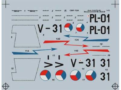 S-92/CS-92 decals (Czechoslovakian Me 262A/B) - image 3