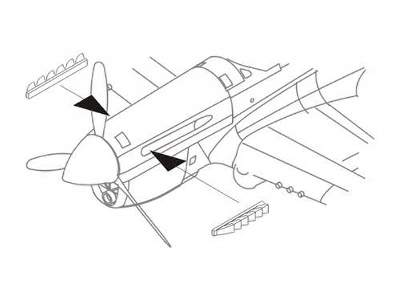 P-40E - Exhausts 1/72 for Academy/Airfix/Hasegawa/Hobby Boss kit - image 1
