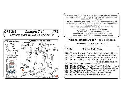 Vampire T.11- Ejection seats MB Mk.3B for 1/72 for Airfix kit (2 - image 5