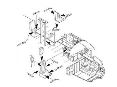 Lancaster Mk. I/II/III - Seats 1/72 for Airfix/Hasegawa kit - image 1