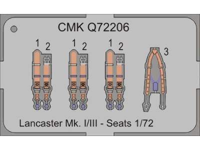 Lancaster Mk. I/II/III - Seats 1/72 for Airfix/Hasegawa kit - image 3
