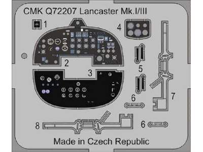 Lancaster Mk. I/II/III - Instrument panel 1/72 for Airfix/Hasega - image 3