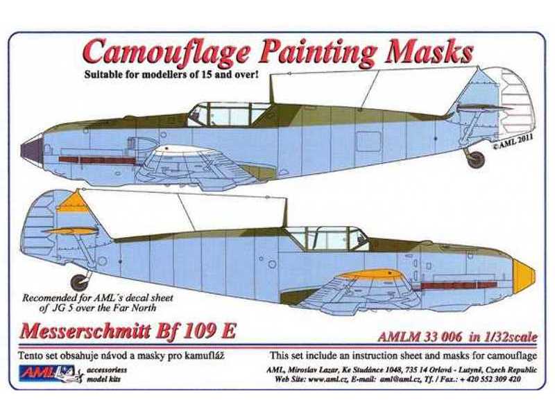 AML Models 1/72 CAMOUFLAGE PAINT MASKS MESSERSCHMITT Bf-109E EMIL Fighter 