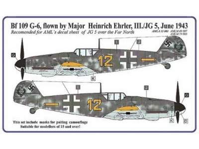 Camouflage painting masks Bf-109G-6 Mjr H. Ehler - image 1
