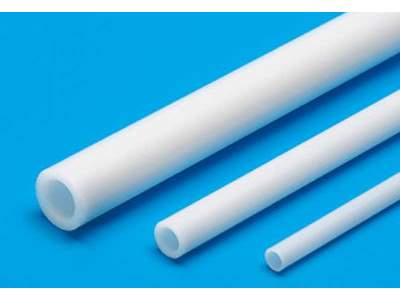 Tamiya White Plastic Beams 3mm Pipe - 6 pcs. - image 1