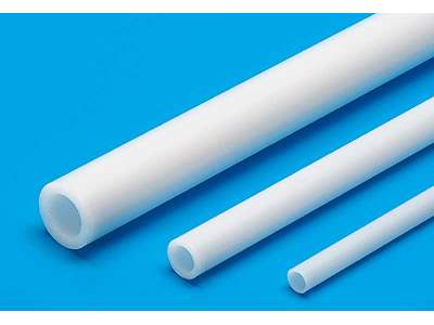 Tamiya White Plastic Beams 5mm Pipe - 5 pcs. - image 1