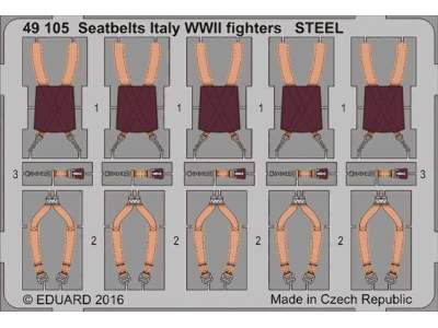 Seatbelts Italy WWII fighters STEEL 1/48 - image 1