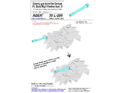 Dummy gun barrel for German Pz. Beob.Wg.V Panther Ausf. D - image 10
